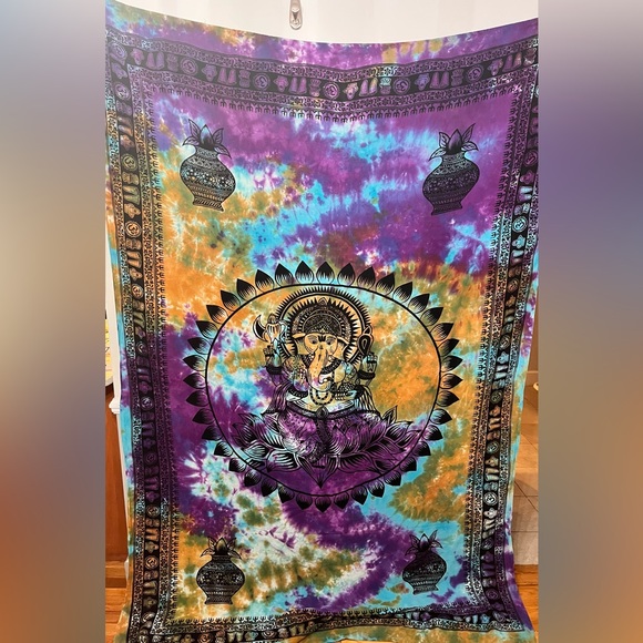 Indian Tapestry Large Tie Dye Wall Hanging Elephant Buddha Boho Hippie College - Picture 1 of 7